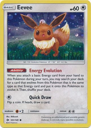 Eevee (101/149) (Cosmos Holo) [Sun &amp; Moon: Base Set] 