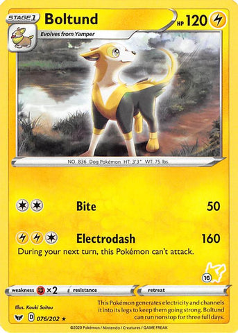 Boltund (076/202) (Pikachu Stamp #16) [Battle Academy 2022] 