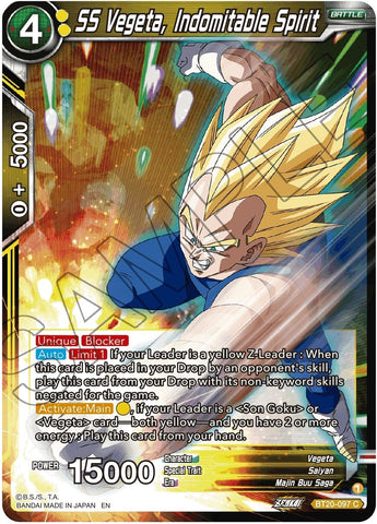 SS Vegeta, Indomitable Spirit (BT20-097) [Power Absorbed] 
