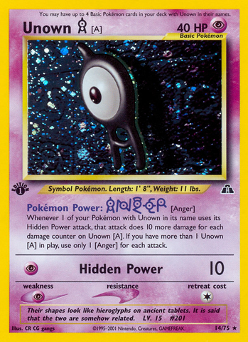 Unown [A] (14/75) [Neo Discovery 1st Edition] 
