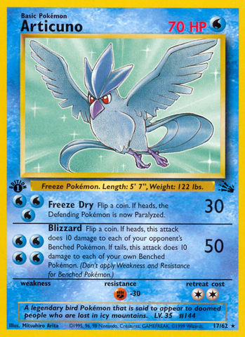 Articuno (17/62) [Fossil 1st Edition] 