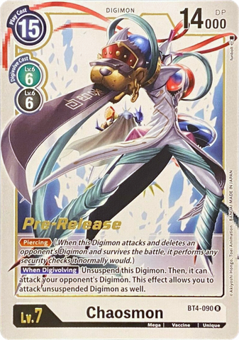 Chaosmon [BT4-090] [Great Legend Pre-Release Promos] 