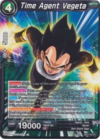 Time Agent Vegeta (Starter Deck - Saiyan Wonder) (SD14-03) [Rise of the Unison Warrior] 