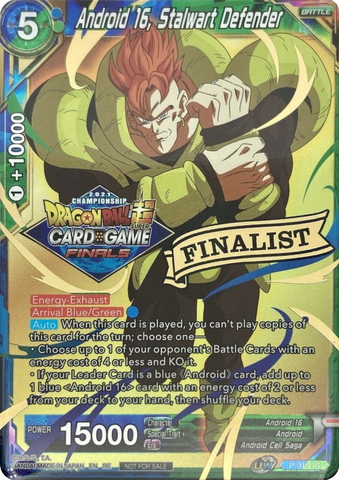 Android 16, Stalwart Defender (2021 Tournament Pack Vault Set - Finalist Gold Stamped) (P-310) [Tournament Promotion Cards] 