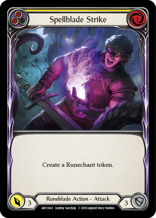 Spellblade Strike (Yellow) [ARC104-C] (Arcane Rising) 1st Edition Rainbow Foil 