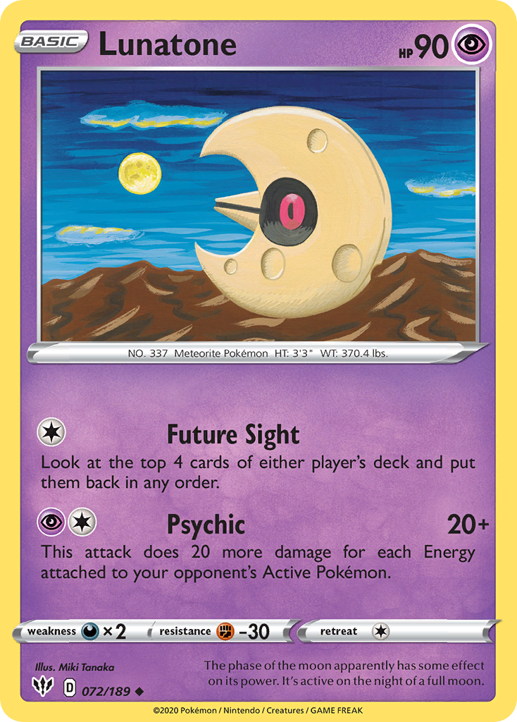 Lunatone (072/189) [Sword &amp; Shield: Darkness Ablaze] 