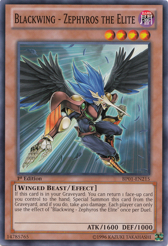 Blackwing - Zephyros the Elite [BP01-EN215] Common 