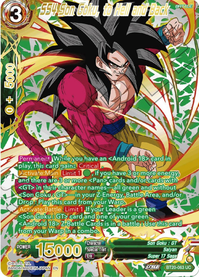 SS4 Son Goku, to Hell and Back (Gold-Stamped) (BT20-063) [Power Absorbed] 