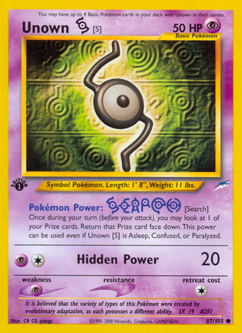 Unown [S] (87/105) [Neo Destiny 1st Edition] 