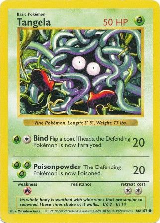 Tangela (66/102) [Base Set Shadowless Unlimited] 
