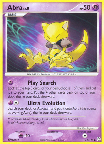 Abra (69/123) [Diamond &amp; Pearl: Mysterious Treasures] 