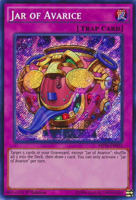 Jar of Avarice [MP16-EN033] Secret Rare 