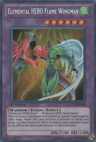 Elemental HERO Flame Wingman [LCGX-EN045] Secret Rare 