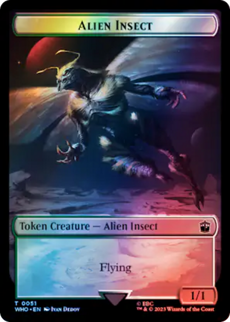 Alien Angel // Alien Insect Double-Sided Token (Surge Foil) [Doctor Who Tokens] 