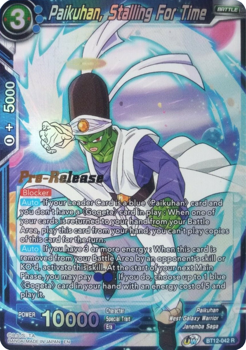 Paikuhan, Stalling for Time (BT12-042) [Vicious Rejuvenation Prerelease Promos]