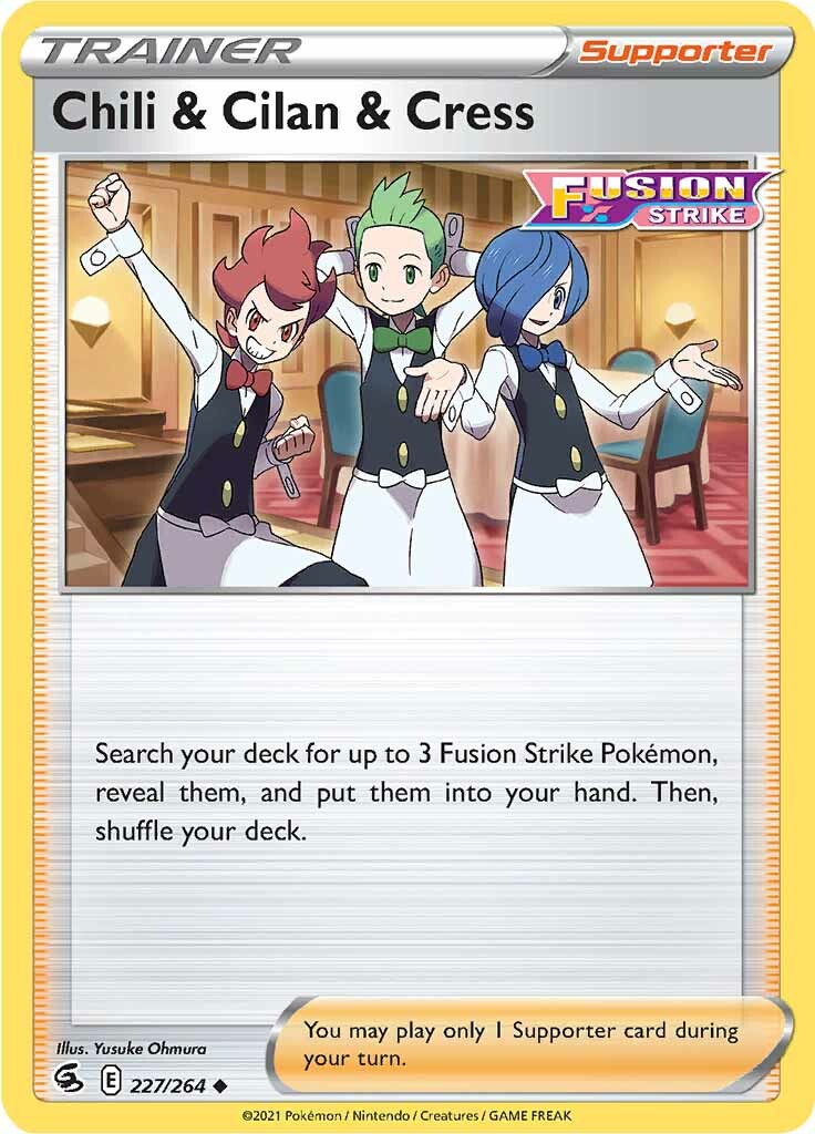 Chili &amp; Cilan &amp; Cress (227/264) [Sword &amp; Shield: Fusion Strike] 