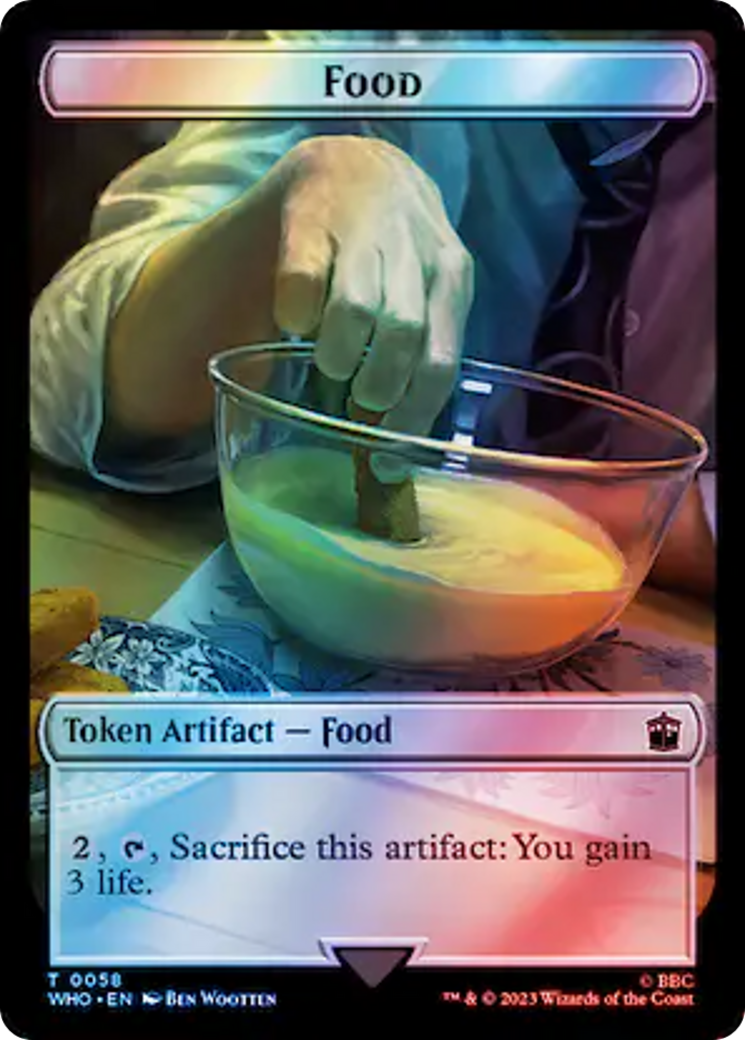 Alien Angel // Food (0058) Double-Sided Token (Surge Foil) [Doctor Who Tokens] 