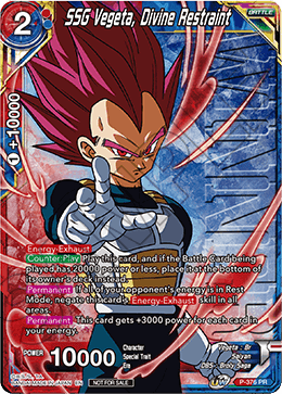 SSG Vegeta, Divine Restraint (Unison Warrior Series Boost Tournament Pack Vol. 7 - Winner) (P-376) [Tournament Promotion Cards] 