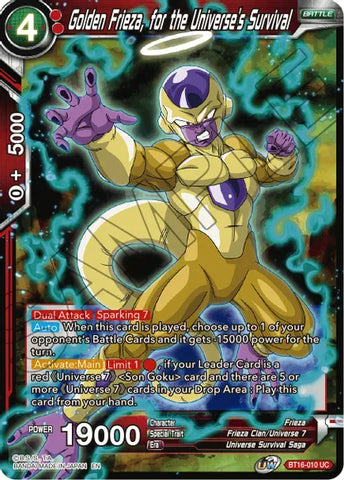 Golden Frieza, for the Universe's Survival (BT16-010) [Realm of the Gods] 