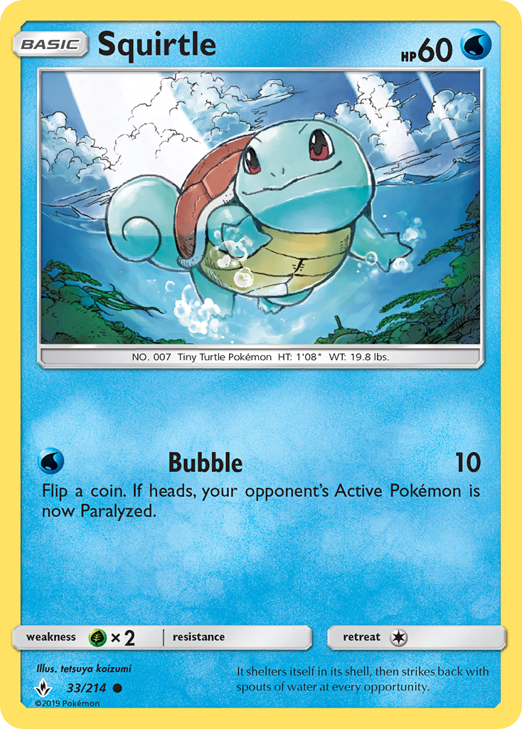 Squirtle (33/214) [Sun &amp; Moon: Unbroken Bonds] 