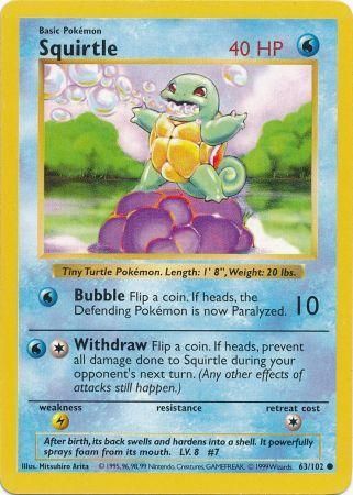 Squirtle (63/102) [Base Set Shadowless Unlimited] 