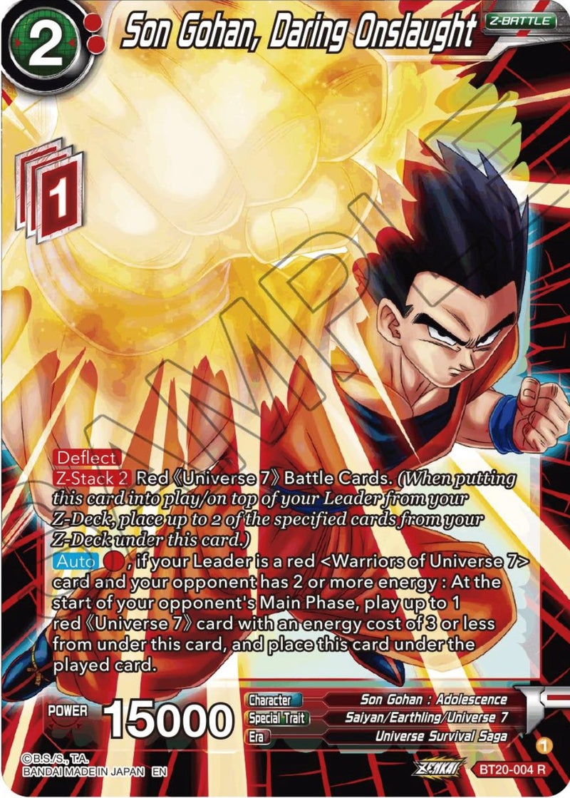 Son Gohan, Daring Onslaught (BT20-004) [Power Absorbed] 
