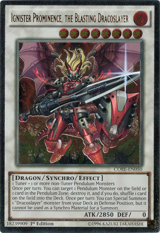 Ignister Prominence, the Blasting Dracoslayer [CORE-EN050] Ultimate Rare 