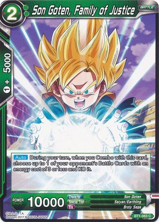 Son Goten, Family of Justice (BT1-063) [Galactic Battle] 