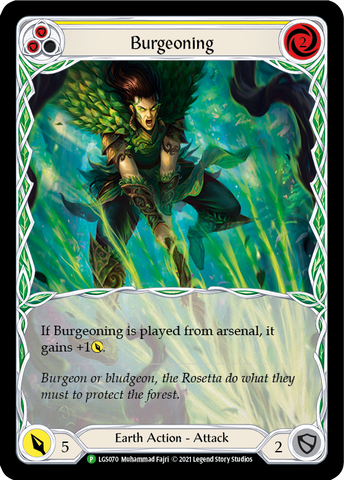 Burgeoning (Yellow) [LGS070] (Promo) Rainbow Foil 