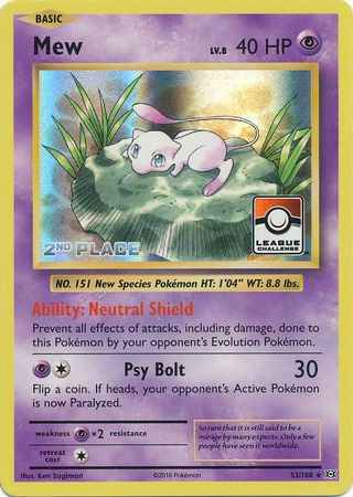 Mew (53/108) (League Promo 2nd Place) [XY: Evolutions] 