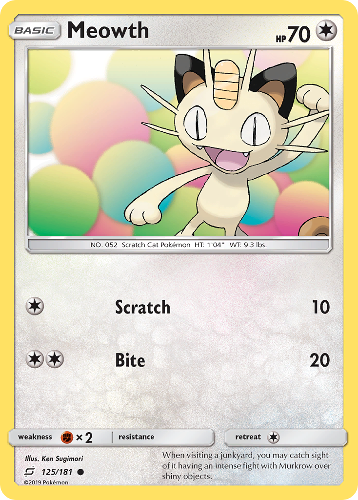 Meowth (125/181) [Sun &amp; Moon: Team Up] 