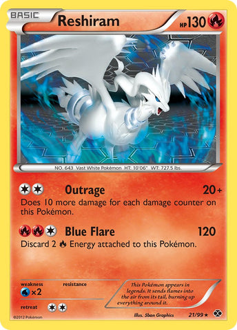Reshiram (21/99) (Theme Deck Exclusive) [Black &amp; White: Next Destinies] 