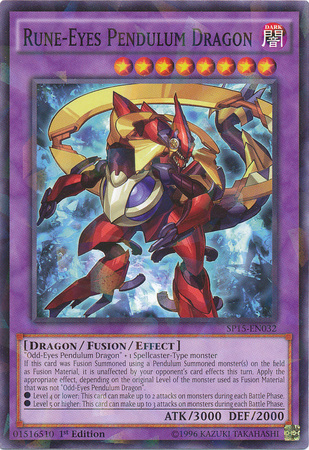 Rune-Eyes Pendulum Dragon [SP15-EN032] Shatterfoil Rare 