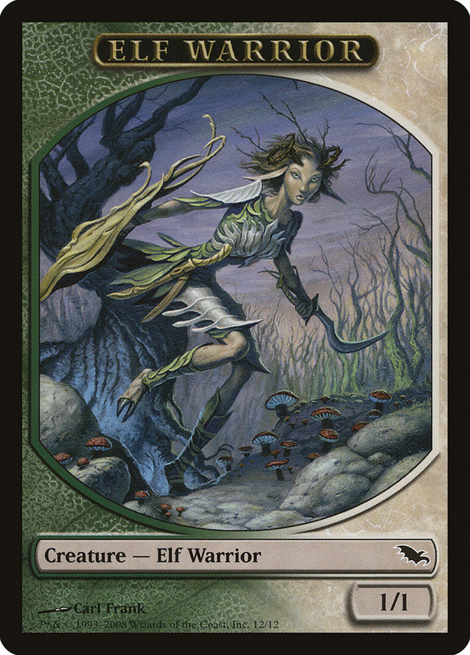 Elf Warrior Token (12/12) [Shadowmoor Tokens] 