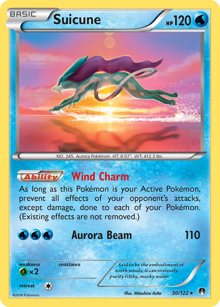 Suicune (30/122) (Cosmos Holo) (Blister Exclusive) [XY: BREAKpoint] 