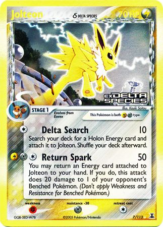 Jolteon (7/113) (Delta Species) (Stamped) [EX: Delta Species] 