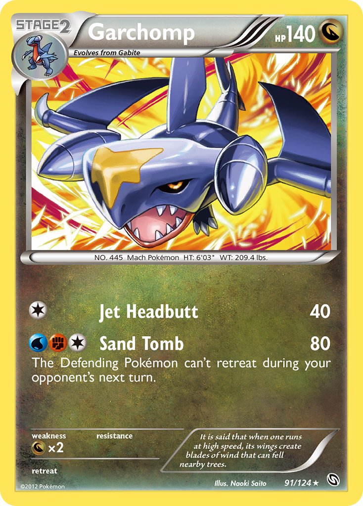 Garchomp (91/124) (Cracked Ice Holo) (Theme Deck Exclusive) [Black &amp; White: Dragons Exalted] 