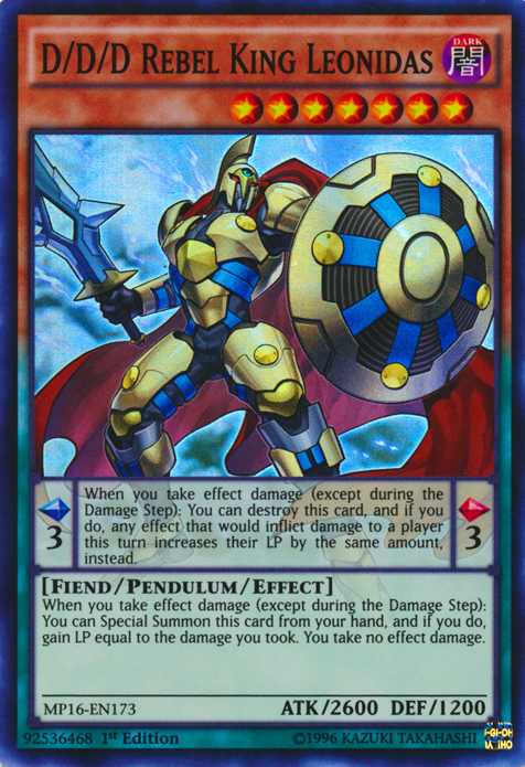 D/D/D Rebel King Leonidas [MP16-EN173] Super Rare 