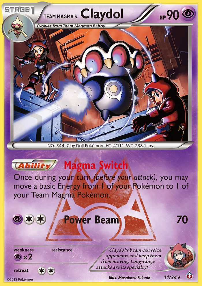 Team Magma's Claydol (11/34) [XY: Double Crisis] 