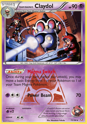 Team Magma's Claydol (11/34) [XY: Double Crisis] 