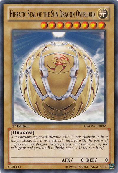 Hieratic Seal of the Sun Dragon Overlord [GAOV-EN002] Common 