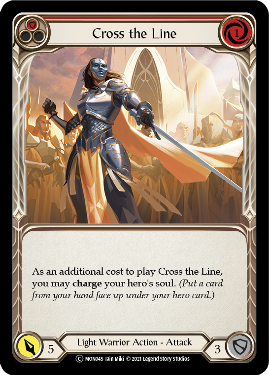 Cross the Line (Red) [U-MON045-RF] (Monarch Unlimited) Unlimited Rainbow Foil 