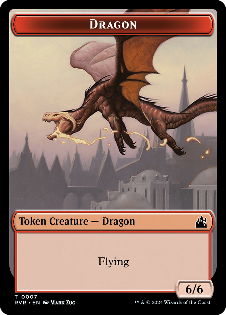 Spirit (0018) // Dragon Double-Sided Token [Ravnica Remastered Tokens] 
