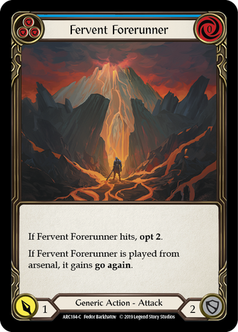 Fervent Forerunner (Blue) [ARC184-C] (Arcane Rising) 1st Edition Rainbow Foil 