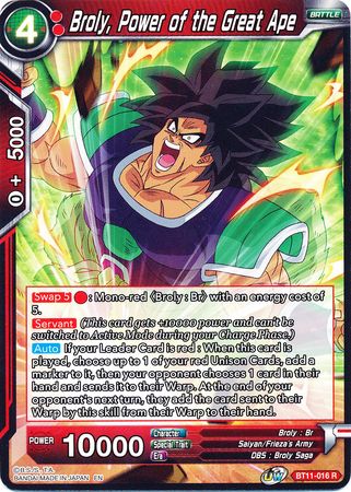 Broly, Power of the Great Ape (BT11-016) [Vermilion Bloodline] 