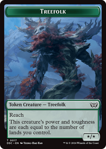 Treefolk // Spider Double-Sided Token [Duskmourn: House of Horror Commander Tokens] 