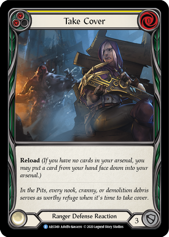 Take Cover (Yellow) [U-ARC049] (Arcane Rising Unlimited) Unlimited Rainbow Foil 