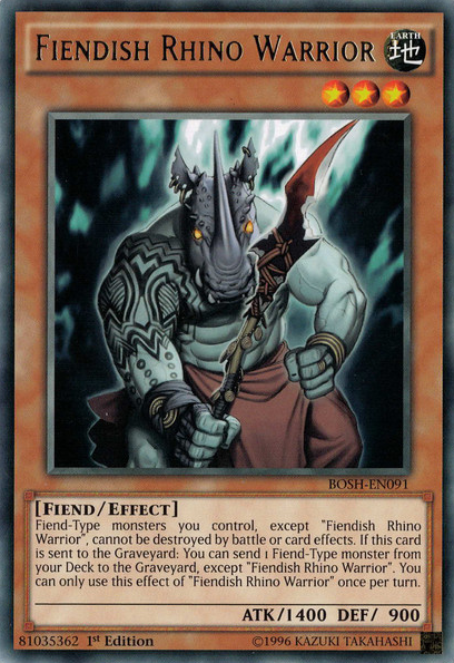 Fiendish Rhino Warrior [BOSH-EN091] Rare 