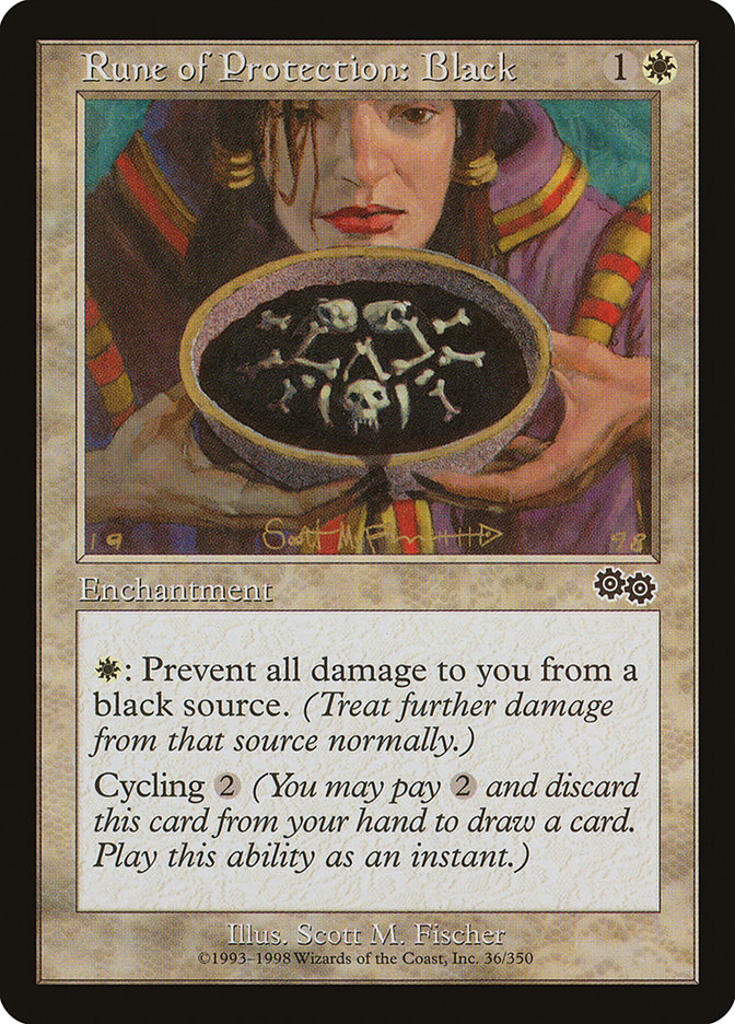 Rune of Protection: Black [Urza's Saga] 