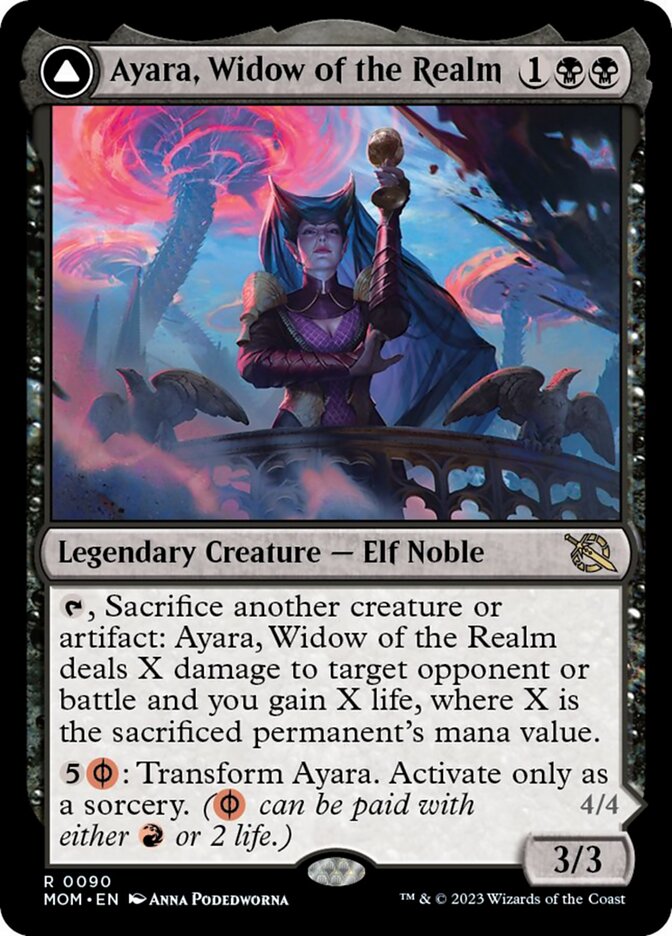 Ayara, Widow of the Realm // Ayara, Furnace Queen [March of the Machine] 